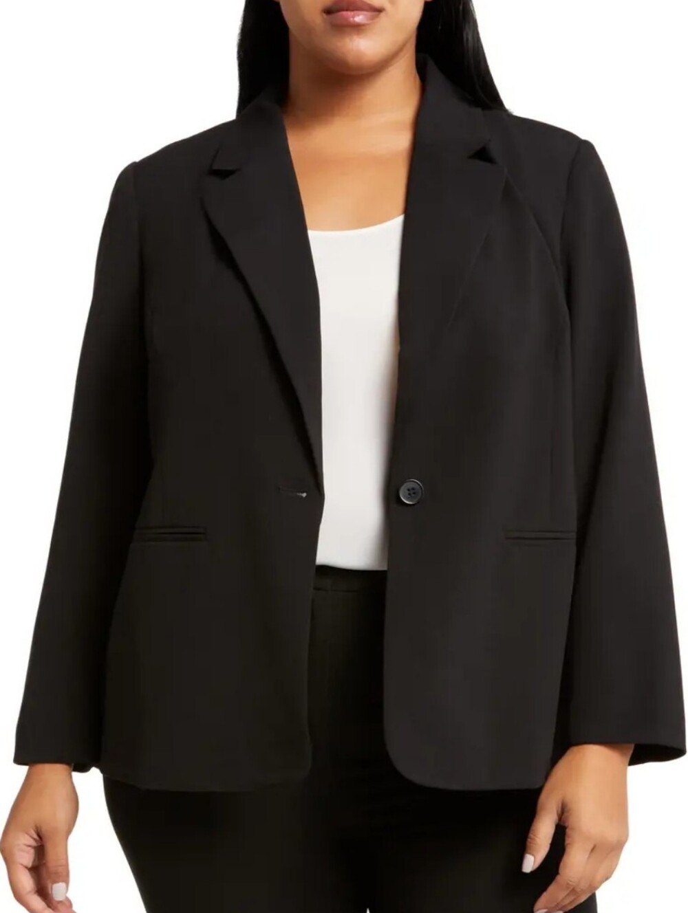 New Halogen Single Button Longline Blazer Color Black